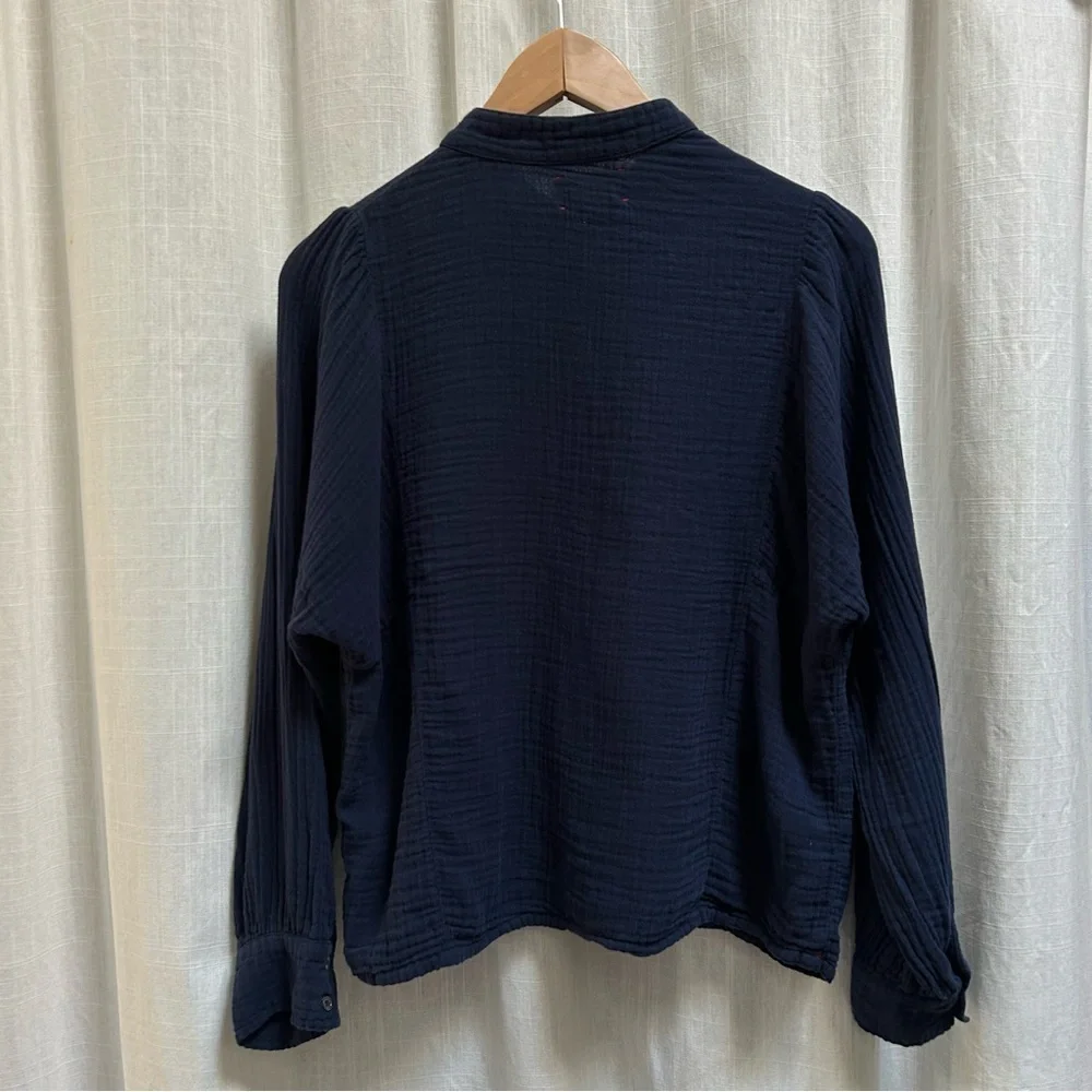 Xirena Dahlia Long Sleeve Gemma Shirt navy blue size XS - Picture 2 of 16